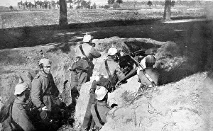 Readying: German trenches at the front