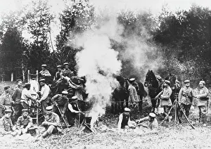 Encamped: German troop encampment 1914