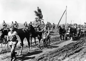 Gaining: German troops advancing on the Eastern Front, 1941