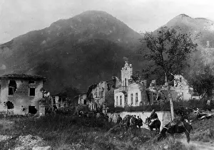 Austria Hungary: German troops in the captured town of Woltschach, 1917
