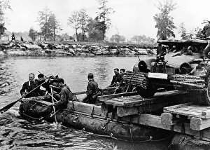 Inflatable: German troops cross a border river, 1941