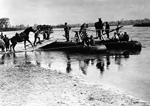 Inflatable: German troops cross a border river on the Eastern Front