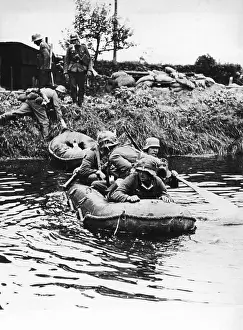 Inflatable: German troops crossing a river, 1940