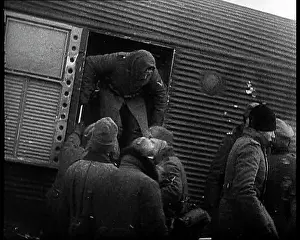 Exiting: German Troops Exiting a German Transport Plane