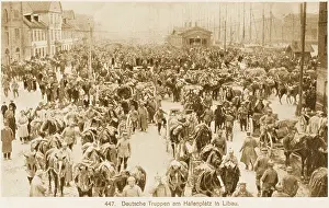 Libau: German troops at the harbour, Libau