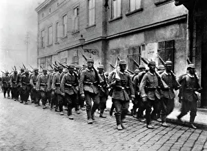Przemysl: German troops march into Przemysl, 1915