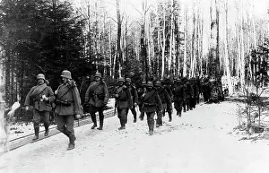 Armand: German troops marching through the Vorges, 1917