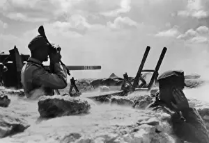 Shielding: German troops in the North African desert during