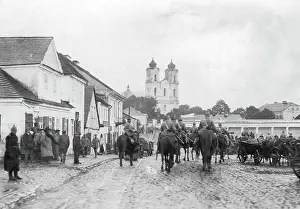 Masuria: German troops in a Russian border town, 1914
