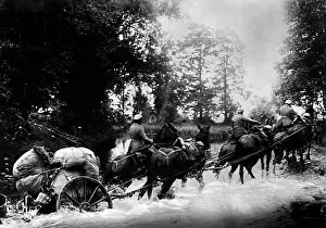 Traverse: German troops traverse marshland, 1914