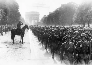 Briesen: German troops at the victory parade in Paris, 1940