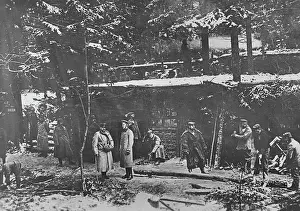 Firewood: German troops during the winter battle in Masuria, 1915
