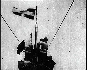 German U Boat Crew Watching From A Conning Tower