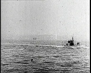 Conning: A German U Boat Moving With Its Conning Tower
