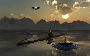 Nautical: A German u-boat and a UFO arriving at the top
