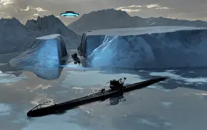 Nautical: German U-boats and a flying saucer at the top