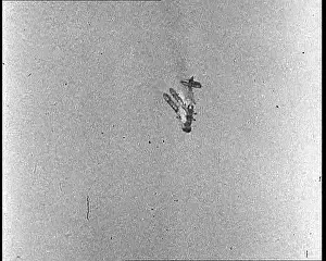 Crashing: German Warplane Burning and Crashing Into the