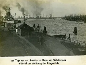 Detained: German warships before the handing over to Britain, 1918