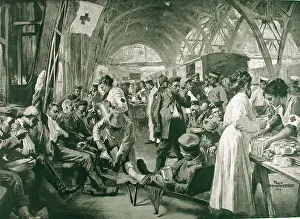 Schwormstadt: German wounded at a railway station