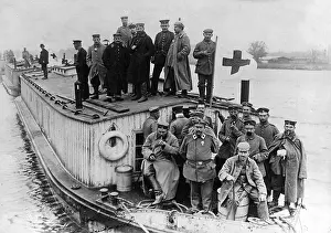 Barges: German wounded on the Western Front, 1914