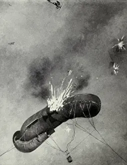 Lcgr1303: German WW1 observation balloons attacked by British