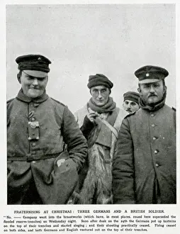 Fraternising: Three Germans and a British soldier
