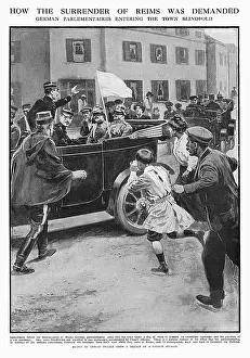 Blindfolded: Germans demand surrender of Reims, 1914