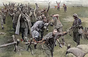 Trones: Germans surrendering, Western Front by Matania, WW1