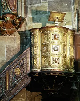 Palatine: Germany. Aachen Cathedral. Palatine Chapel. Golden Pulpit
