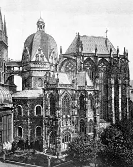 Muenster: Germany, Aachen, churches, Munster, exterior
