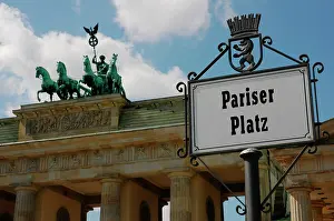 Shaft: Germany. Berlin. Brandenburg Gate crowned by the Quadriga of