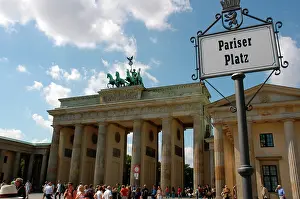 Shaft: Germany. Berlin. Brandenburg Gate crowned by the Quadriga of
