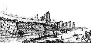 Coelln: Germany, Berlin, city gate, Leipzig gate, drawing