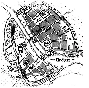 Coelln: Germany, Berlin, city map, Berlin and Coelln
