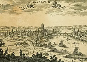 Navigable: Germany. Frankfurt. Engraving. 17th century