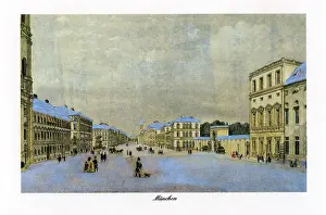 Ludwigstrasse: Germany, Ludwigstrasse, print after lithograph