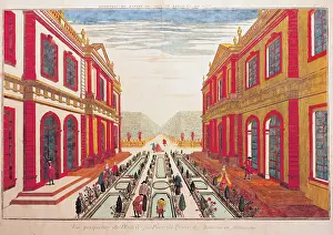 Entree: Germany, Mannheim, castles, Graphik, Vue perspective