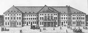Wuertemberg: Germany, Mannheim, Nationaltheater, copper engraving
