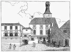 Townhall: Germany, Munich, buildings, Old Townhall, etching
