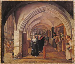 Kaufingerstrasse: Germany, Munich, Kaufingerstrasse, arcade, painting