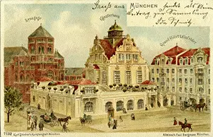 Maxvorstadt: Germany, Munich, Lenbachplatz, Synagogue, Kunstlerhaus