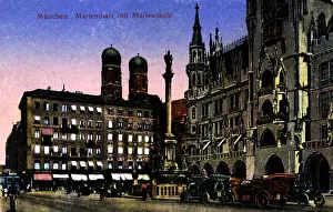 Midtown: Germany, Munich, Marienplatz with Mariensaeule