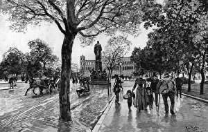 Lehel: Germany, Munich, Maximiliansstrasse, wood engraving