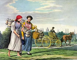 Milkmaids: Germany, Munich, milkmaids from the vincinity