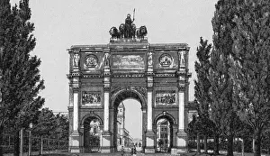 Gaertner: Germany, Munich, monuments, Siegestor, built