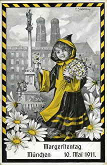 Kindl: Germany, Munich, Munchner Kindl, postcard, marguerite