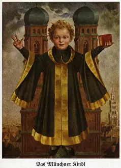 Kindl: Germany, Munich, Munchner Kindl, art postcard