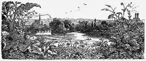 Neureuther: Germany, Munich, Praterinsel, etching by Eugen