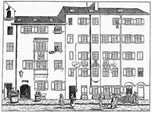 Bollinger: Germany, Munich, streets, Am Faerbergraben, etching