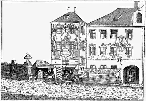 Bollinger: Germany, Munich, streets, Im Tal, etching by